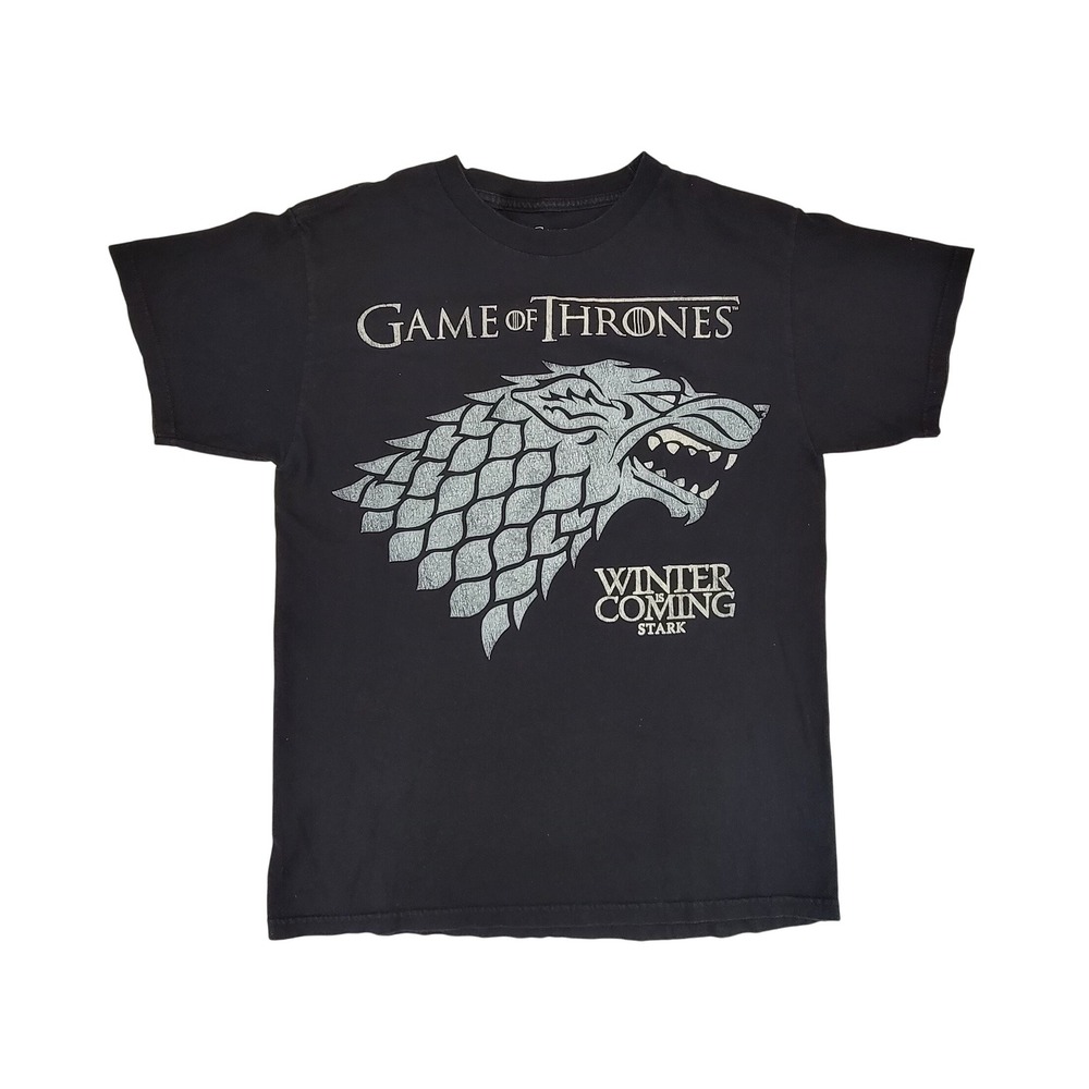 Game of Thrones Stark Winter Coming‎ T Shirt Black Mens Size Medium